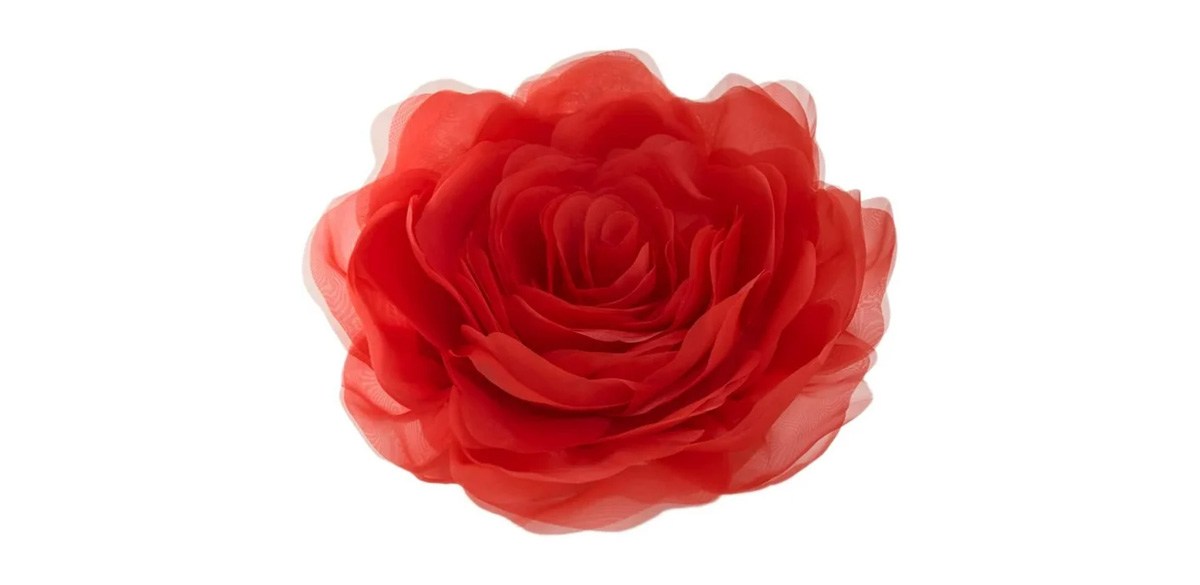 3D Handmade Soft Round Decorative Rose Flower Accent Throw Pillow