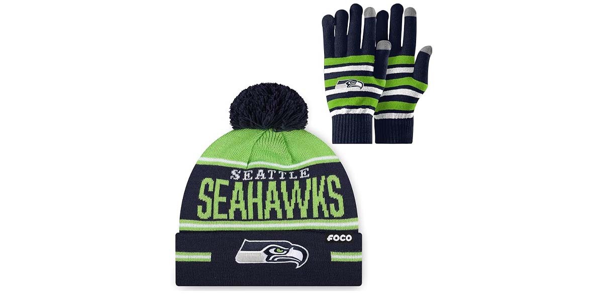 FOCO NFL unisex-adult NFL Team Logo Adult Stretch Gloves