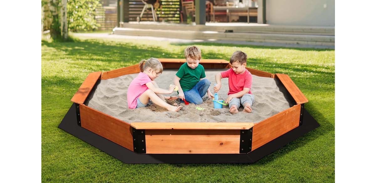 FUNTOK Large Outdoor Wood Sandbox