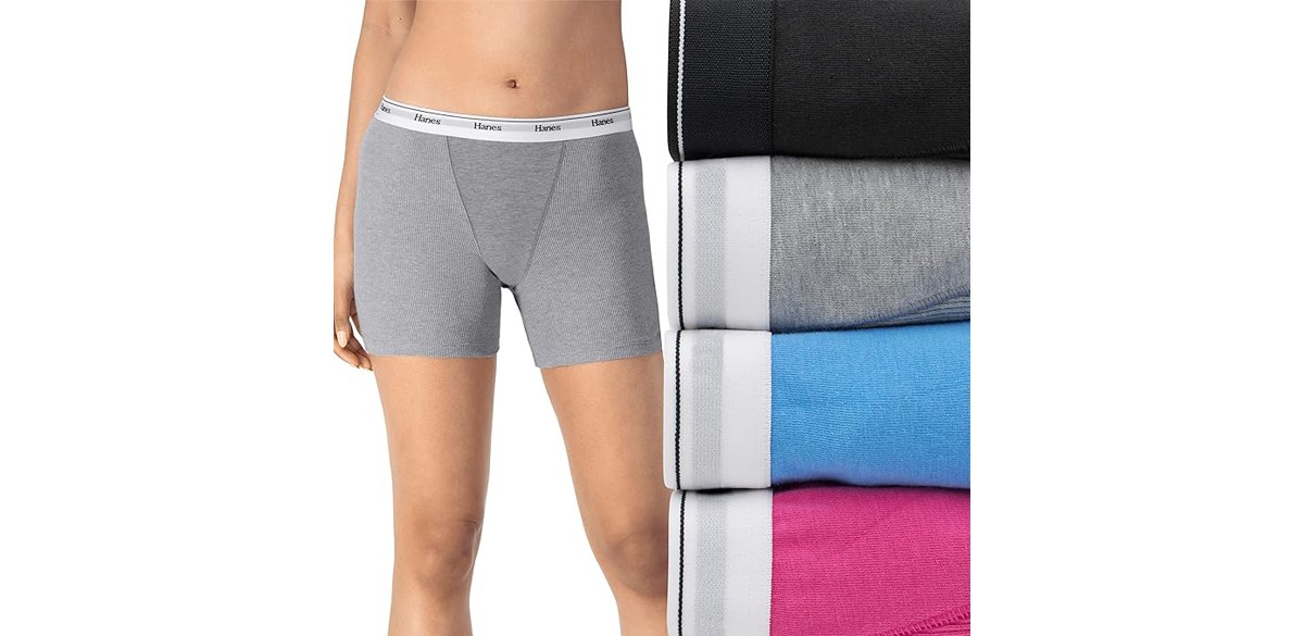 Hanes Womens Mid-Thigh Boxer Brief Pack