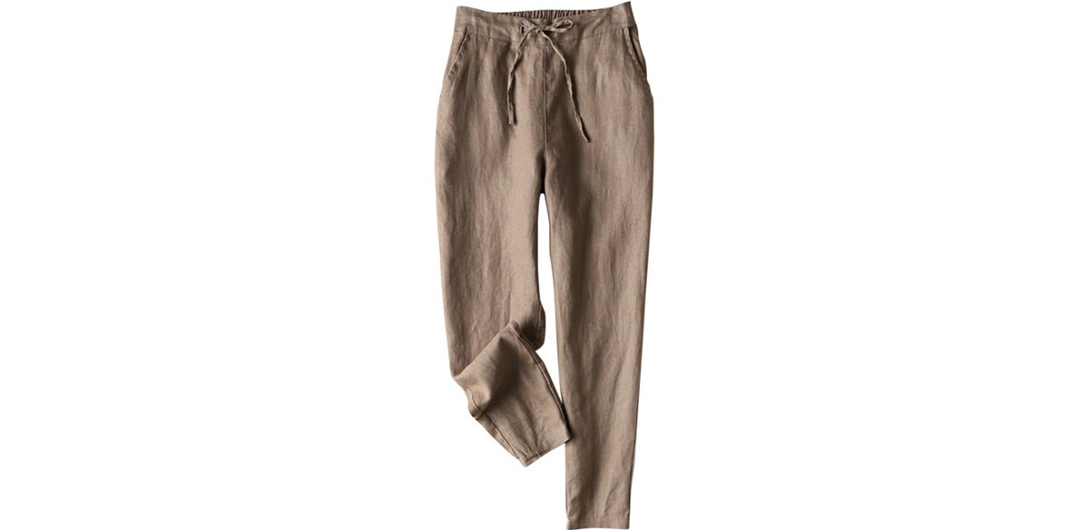 IXIMO 100% Linen Drawstring Pants