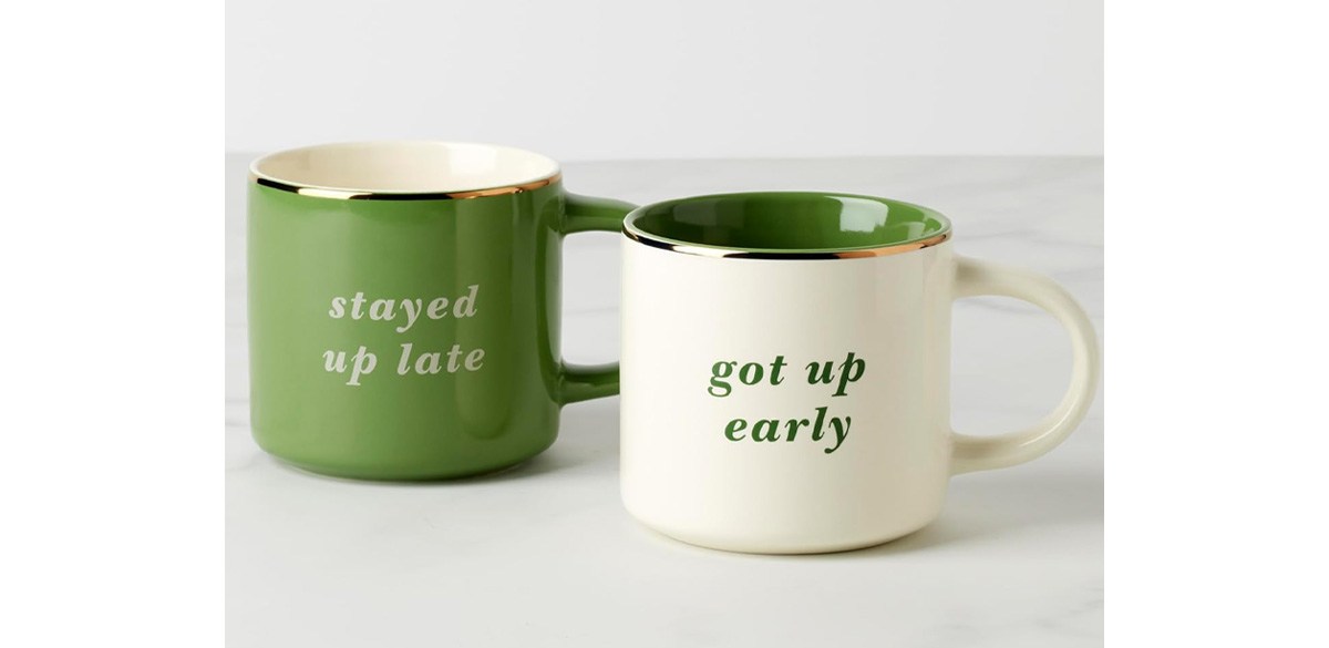 Kate Spade New York Got Up Early &amp; Stayed Up Late, Mugs, Set of 2