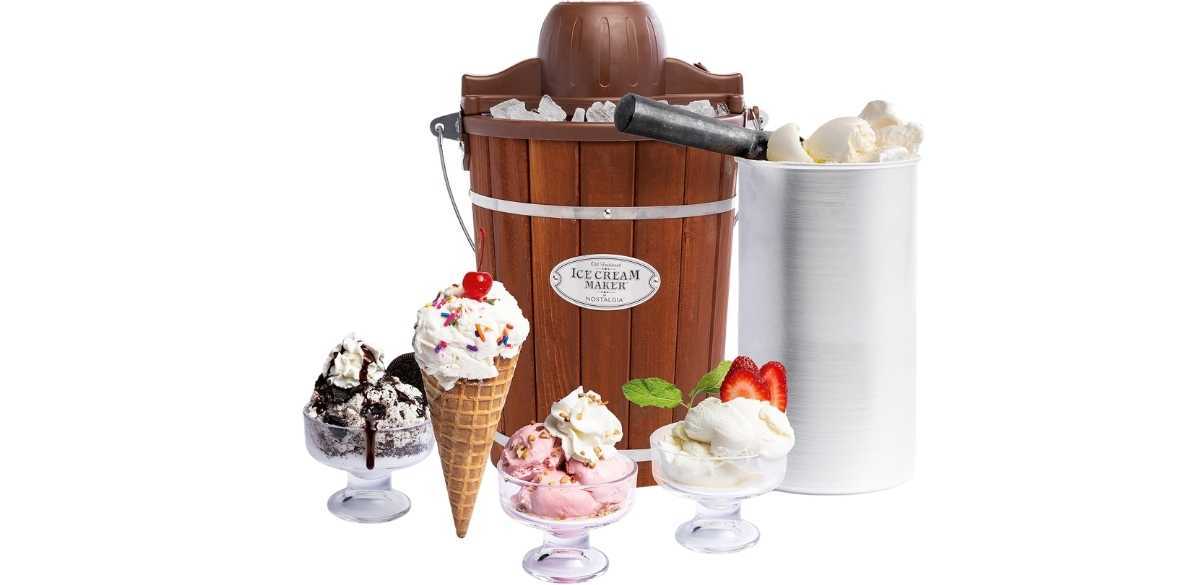 Nostalgia Electric Ice Cream Maker, 6 Qt