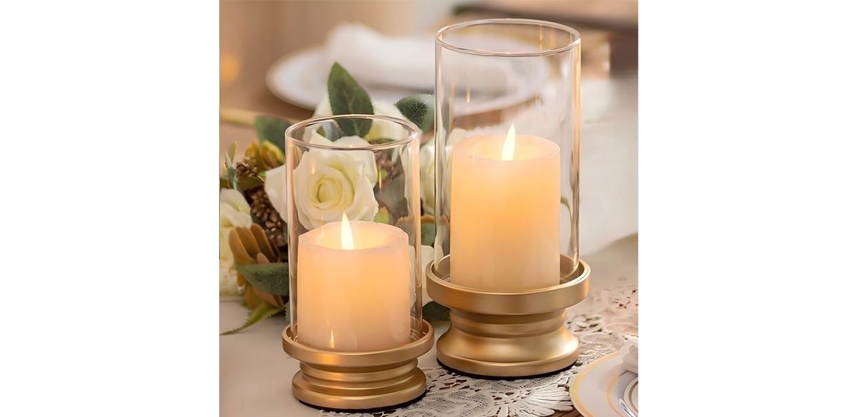 Nuptio Gold Pillar Candle Holders