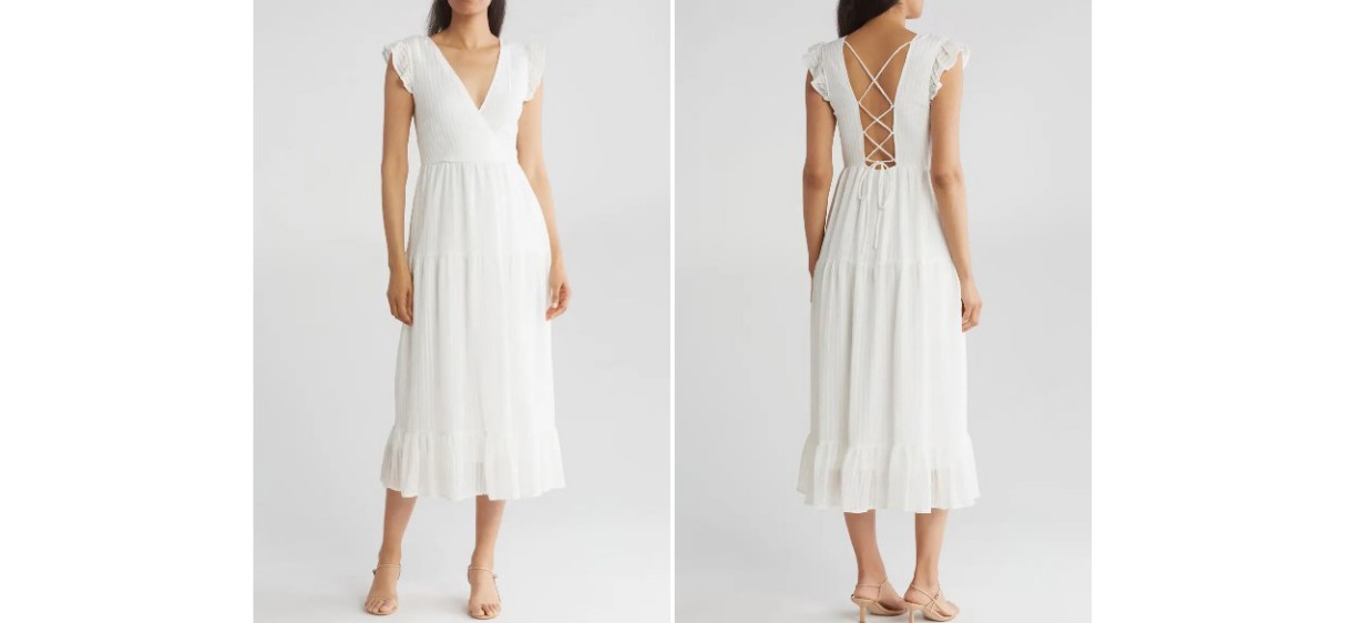 Lovestitch Flutter Sleeve Midi Dress