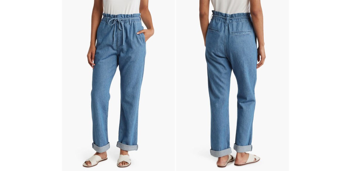 Rag &amp; Bone Straight Leg Tie Waist Pants