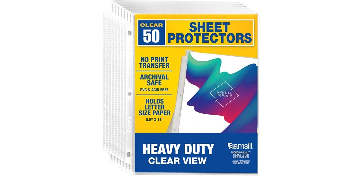 Samsill Heavy Duty Sheet Protectors for 3 Ring Binders