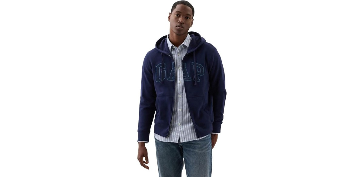 GAP Logo Heritage Hoodie Hooded Full Zip Sweatshirt