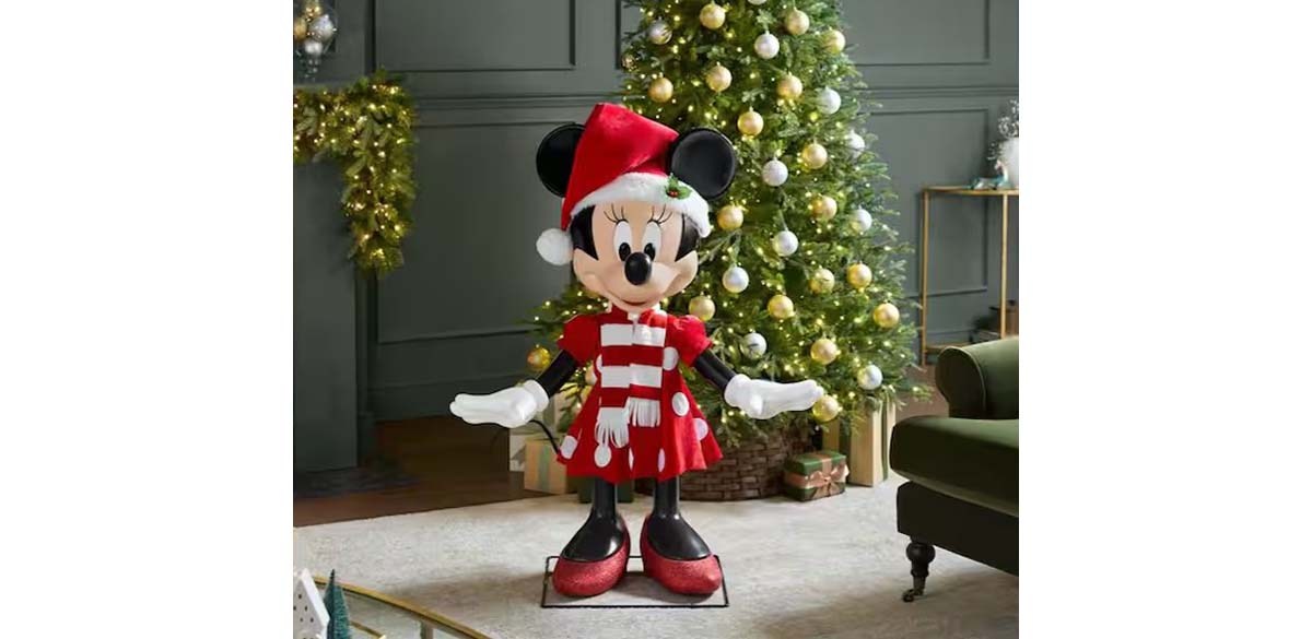 Disney 4 ft. Animated Holiday Minnie Mouse A6