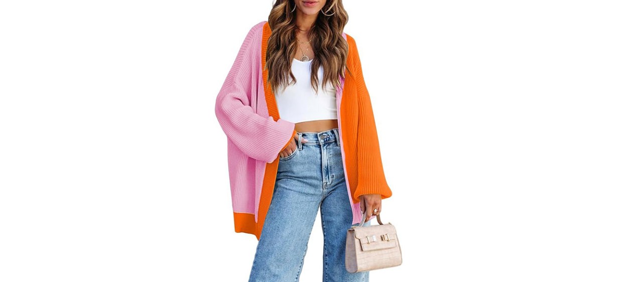 Pink Queen Long Cardigan on white background