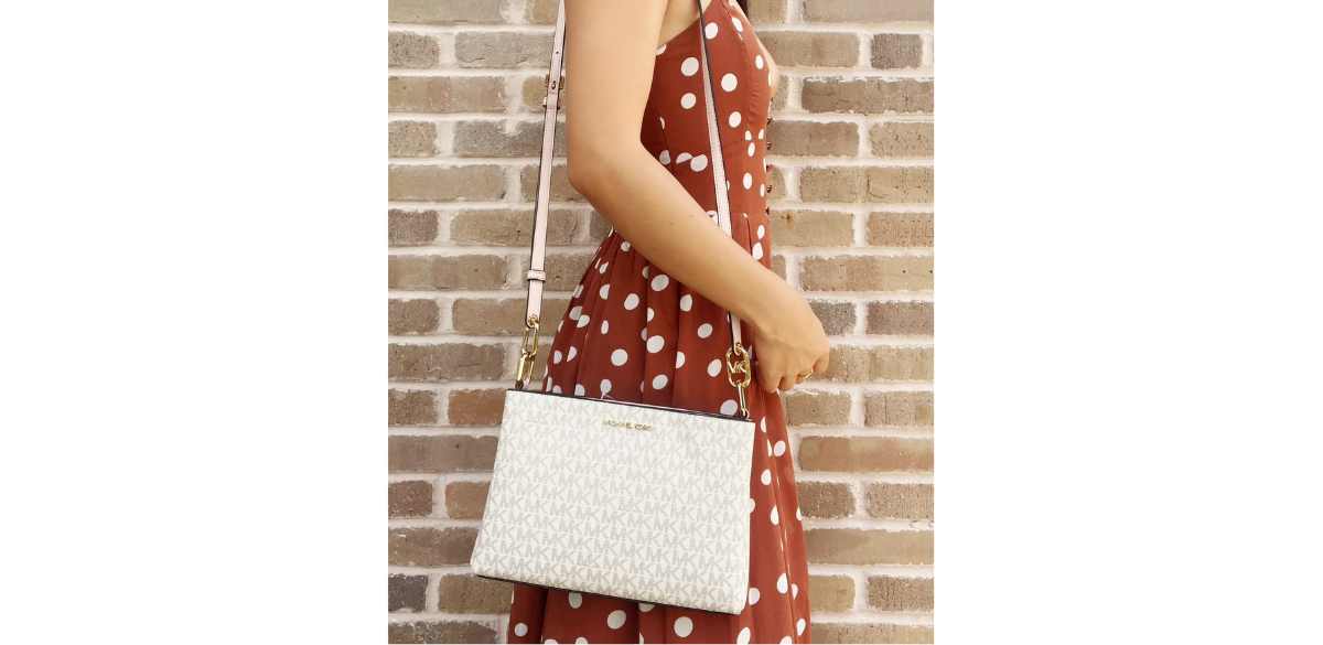 Michael Kors Women's Trisha Leather Triple Compartment Crossbody Bag