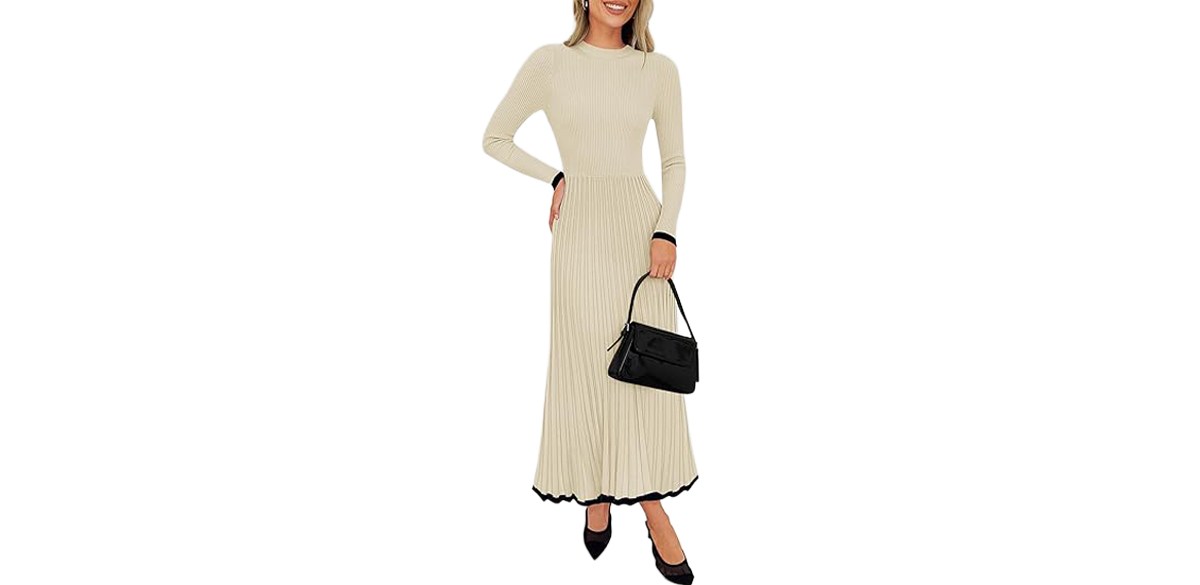 ZESICA Women's Long Sleeve Sweater Dress