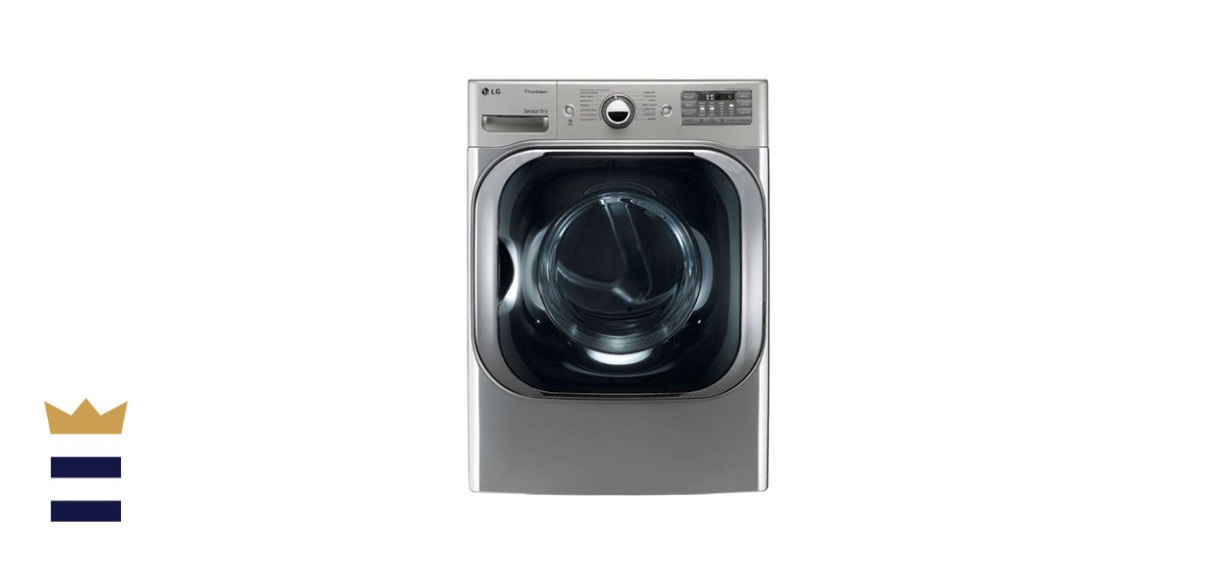 9.0 Cubic Feet Stackable Electric Dryer with TrueSteam, SteamFresh and Pedestal Compatible in Graphite Steel