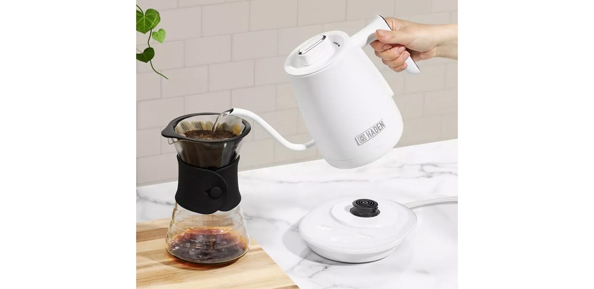 Haden Gooseneck 0.6L Pour Over Cordless Digital Stainless Steel Electric Kettle