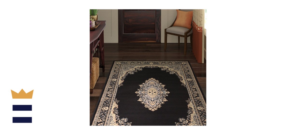 a black oriental rug
