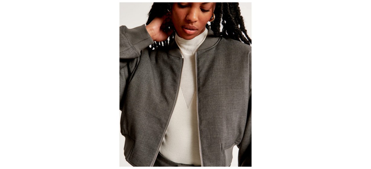 Abercrombie &amp; Fitch Cropped Reversible Bomber Jacket