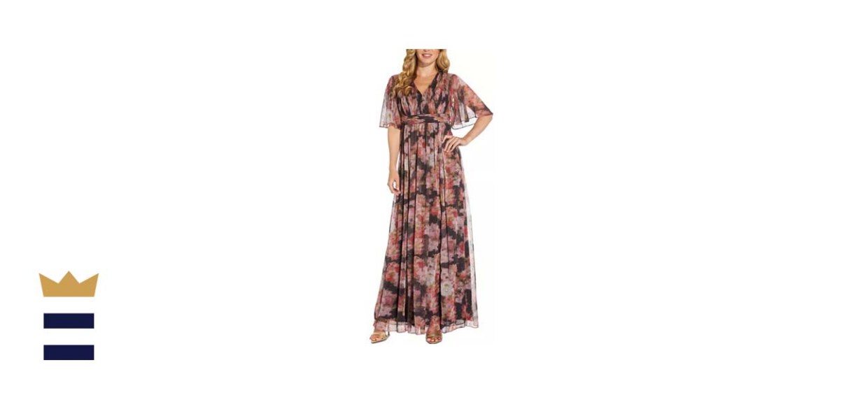 Adrianna Papell Metallic Printed Maxi Dress