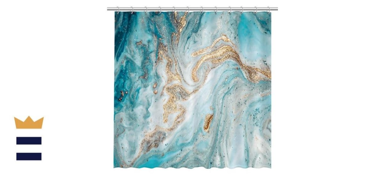 Allenjoy Blue Marble Texture Shower Curtain