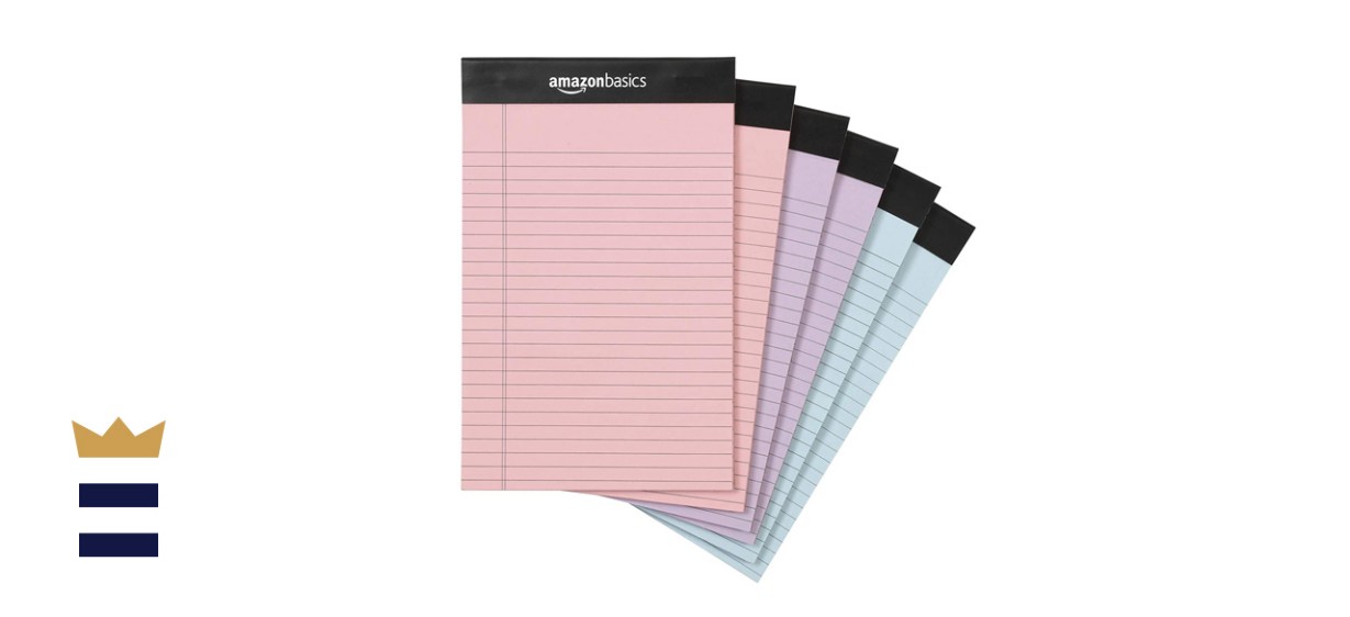 Amazon Basics Writing Pads, 5 Inches by 8 Inches, Narrow-Ruled, Six-Pack