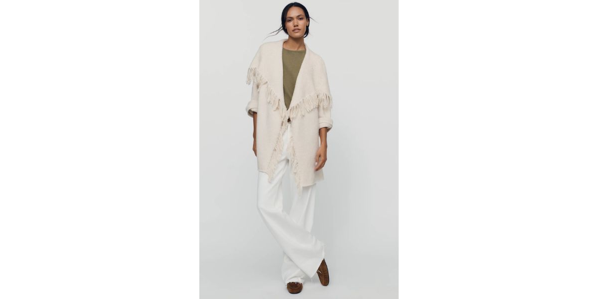By Anthropologie Mariel Longline Fringe Cardigan