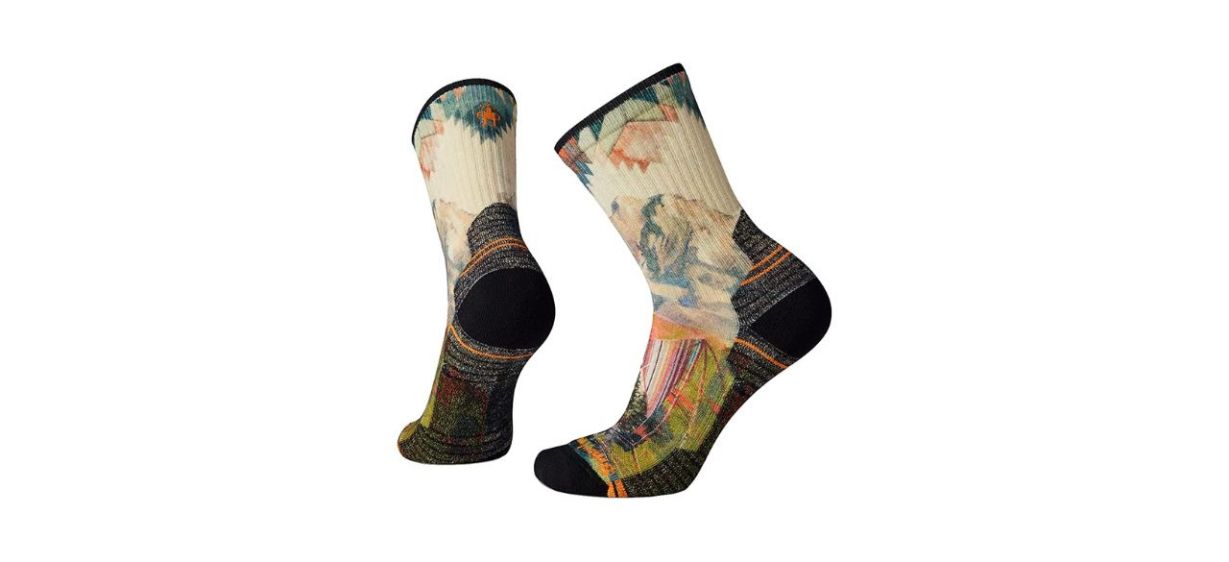 Smartwool Women's Performance Hike Light Cushion Mountain Print Crew Socks