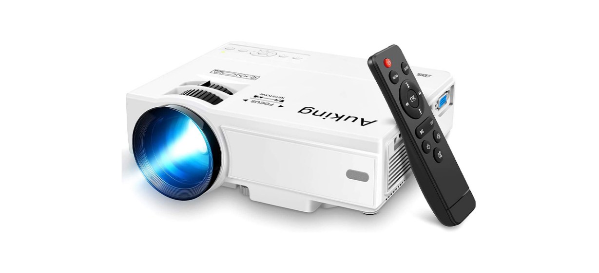 AuKing 1080p Mini Projector With Remote Control