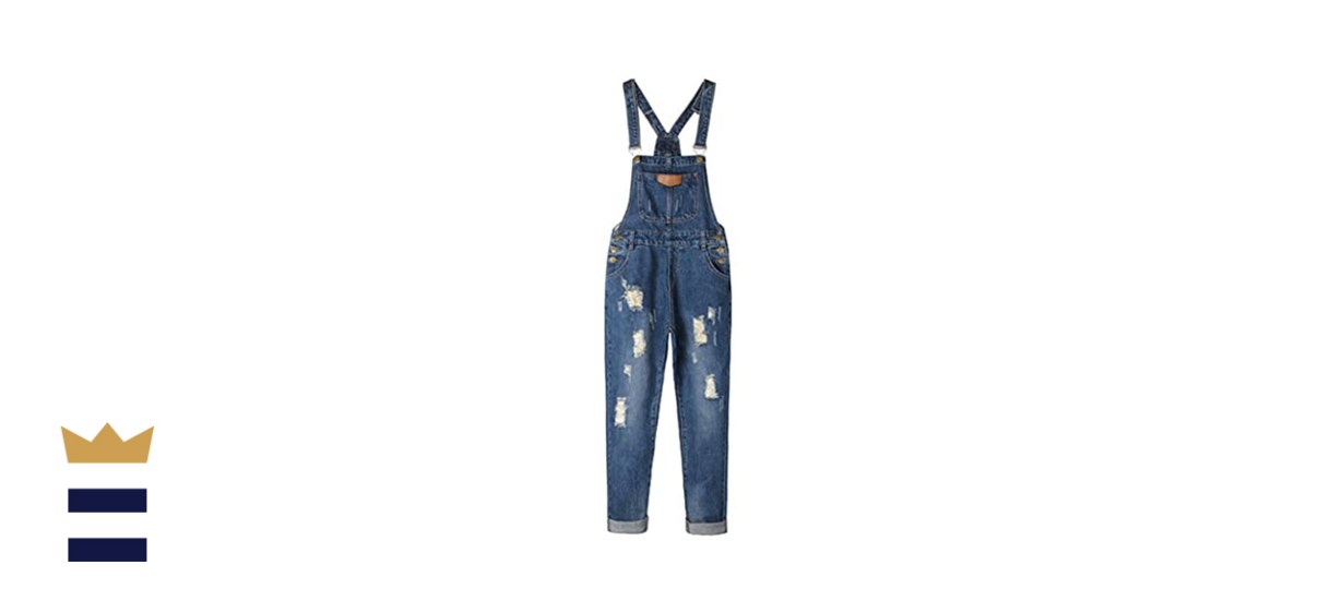 AvaCostume Women’s Ripped Denim Overalls