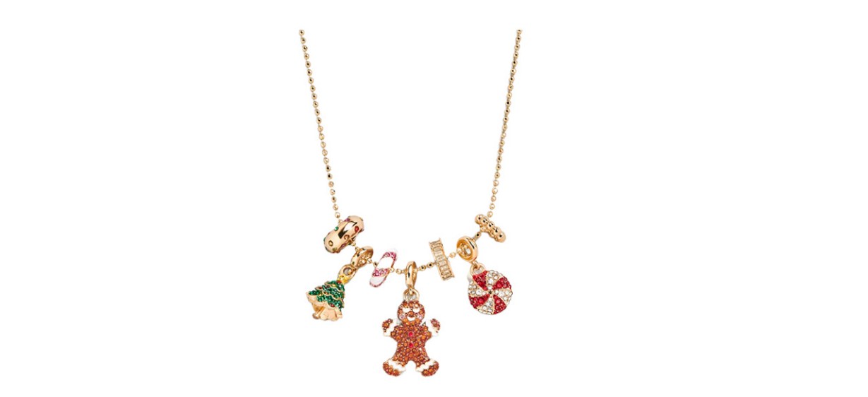 BaubleBar Holly Jolly Christmas Charm Necklace 