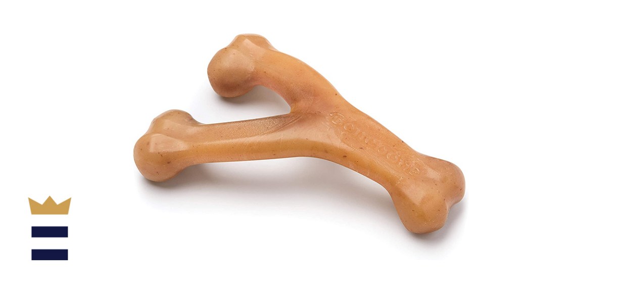 Benebone Real Bacon Durable Wishbone Dog Chew Toy for Aggressive Chewers