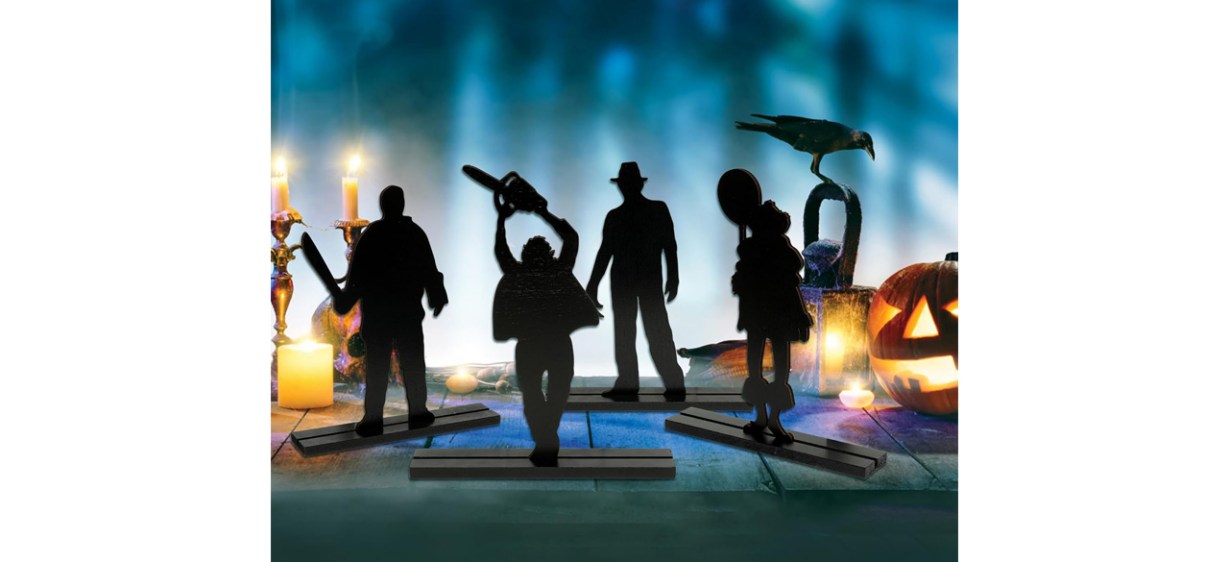 Halloween Horror Classic Movie Characters Sign Wooden Table Centerpiece