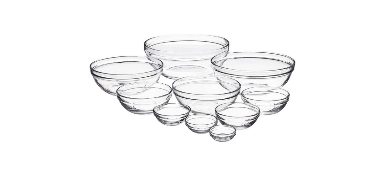 Best Anchor Hocking Set of 10 Glass Mixing Bowls
