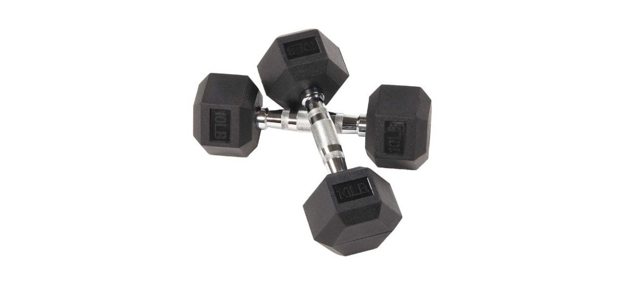 BalanceFrom Rubber Encased Hex Dumbbell Set