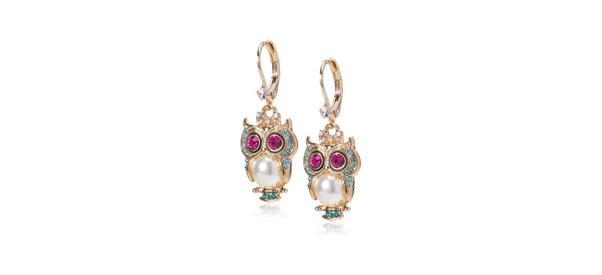 Best Betsey Johnson Pearl Critters Owl Drop Earrings