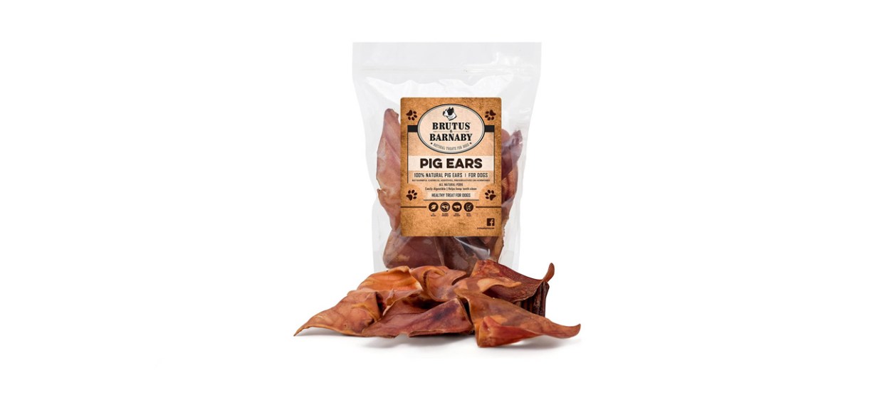 best BRUTUS &amp; BARNABY Natural Whole Pig Ear Dog Treat