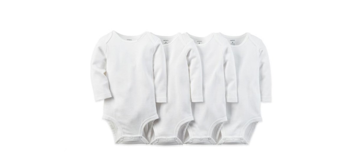 best Carter’s 4-Pack Cotton Long-Sleeved Bodysuits in White