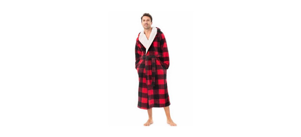 Best David Archy Men’s Soft Fleece Plush Robe