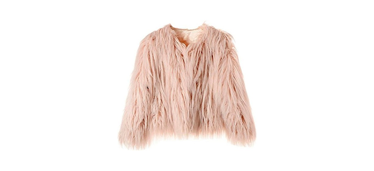 Best Dikoaina Women's Shaggy Faux Fur Coat Jacket