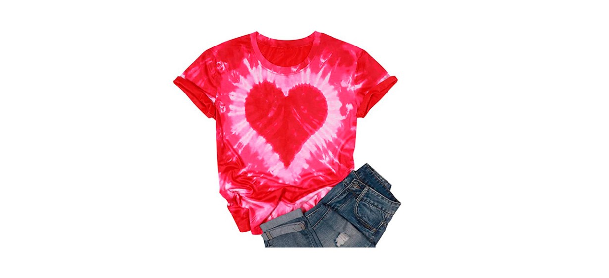 Best Fashgl Tie-Dye Heart T-Shirt