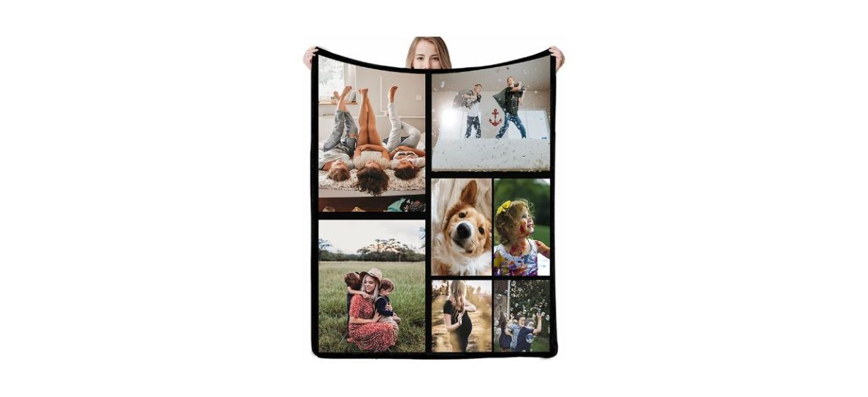 Fleece Throw customized with photos