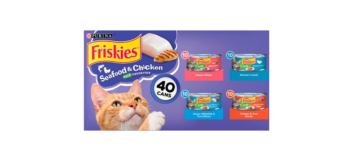 Best Friskies Pate Seafood and Chicken Wet Cat Food, 40 Cans