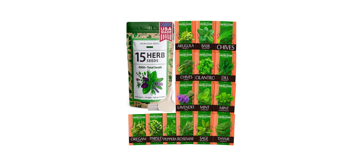 best HOMEGROWN 15 Non-GMO Culinary Herb Seed Vault