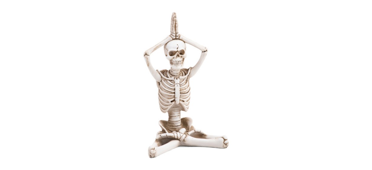 Yoga Skeleton on white background