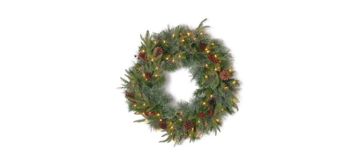 Best National Tree Company Pre-Lit Artificial Christmas Wreath