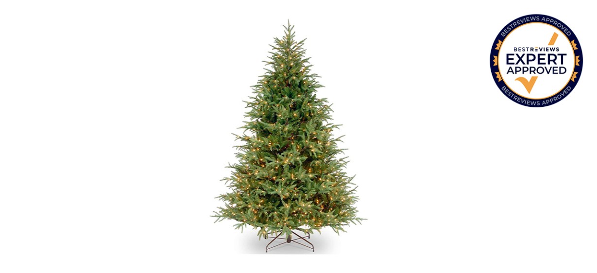 Best National Tree Company Pre-Lit Feel Real Artificial Full Christmas Tree