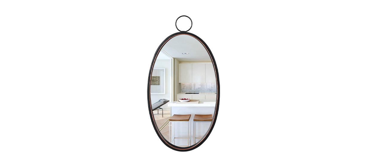 Best RiteSune Black Oval Wall Mirror