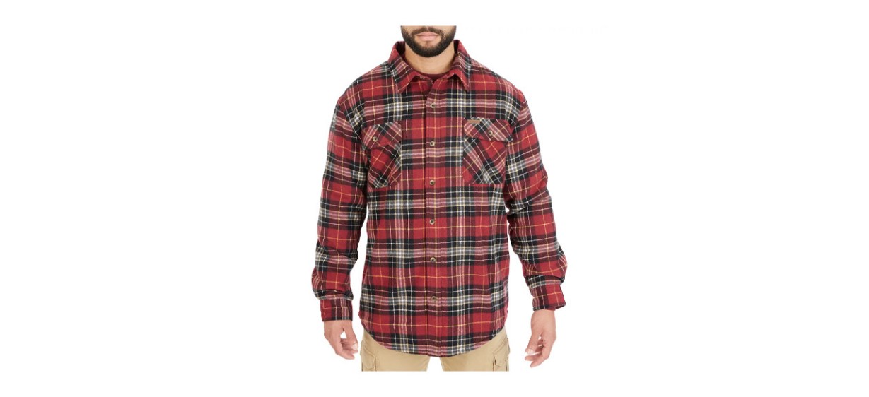 Best Smith’s Workwear Plaid Sherpa-Lined Cotton Flannel Shirt Jacket