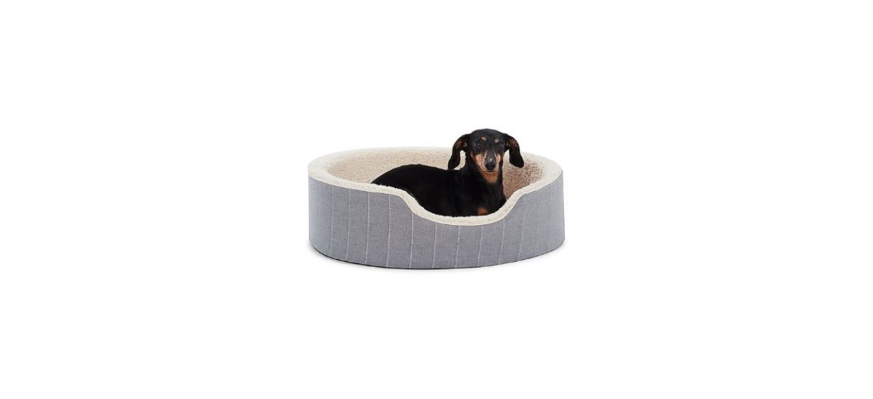 Top Paw Orthopedic Cuddler Striped Dog Bed