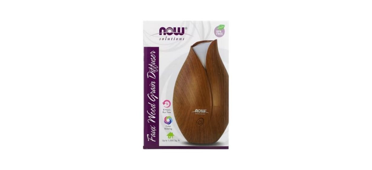Now Foods, Solutions, Ultrasonic Faux Wood Grain Oil Diffuser