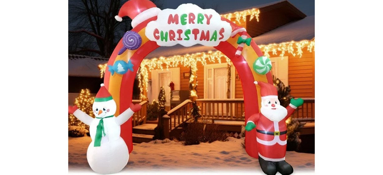 Best Melliful Inflatable Arch with Santa Claus And Snowman Christmas Inflatable Set