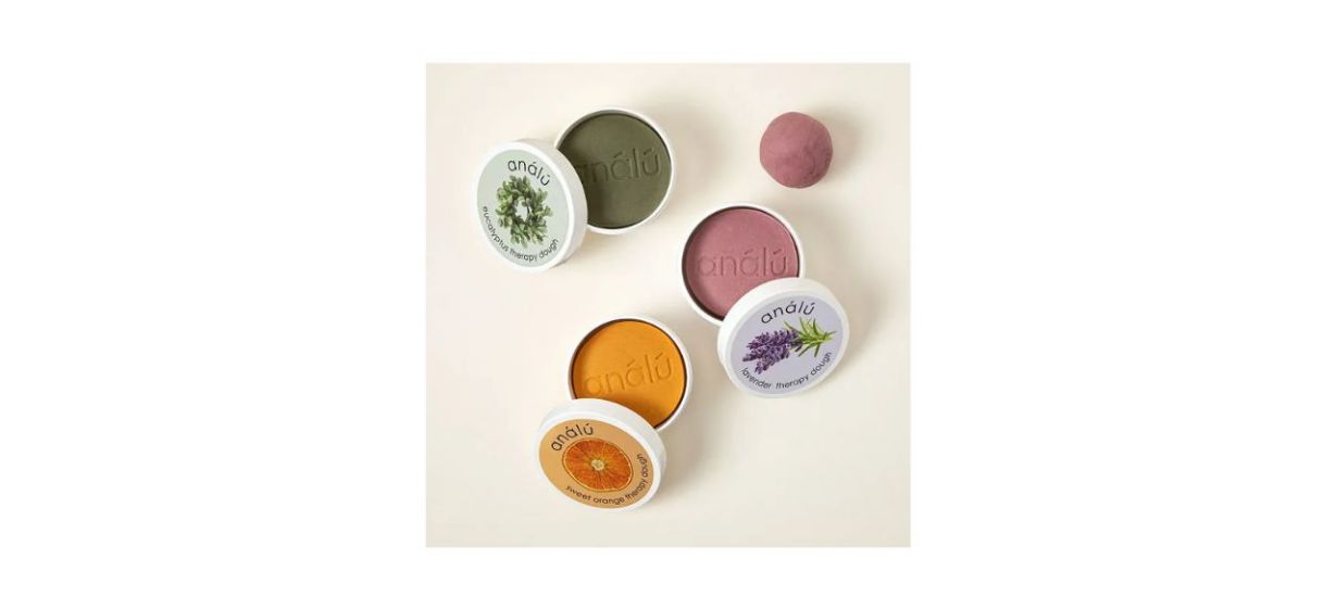Cammie and Kip Weeks Therapy Dough in lavender, sweet orange and eucalyptus varieties